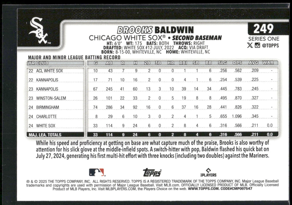 2025 Topps #249 Brooks Baldwin