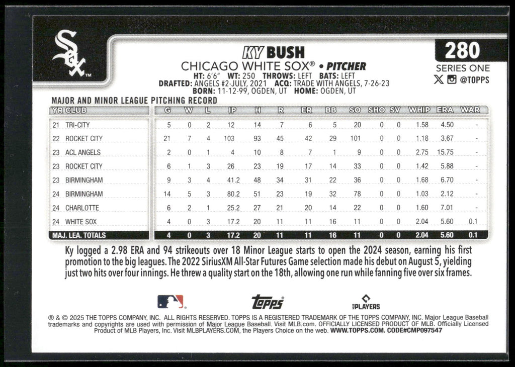 2025 Topps #280 Ky Bush