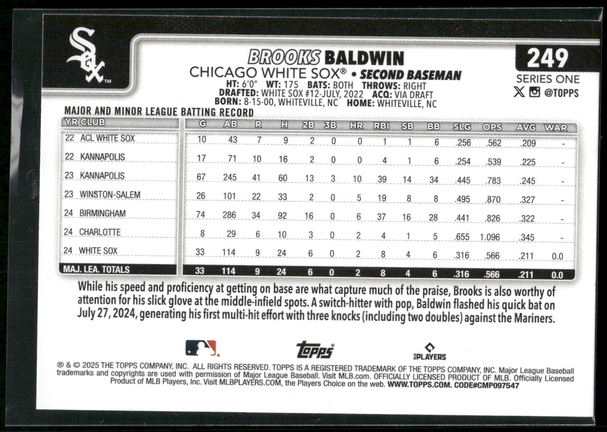 2025 Topps #249 Brooks Baldwin