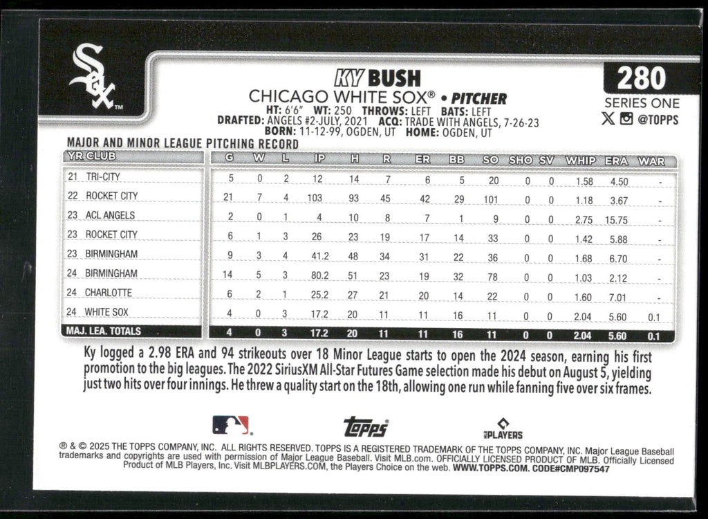 2025 Topps #280 Ky Bush