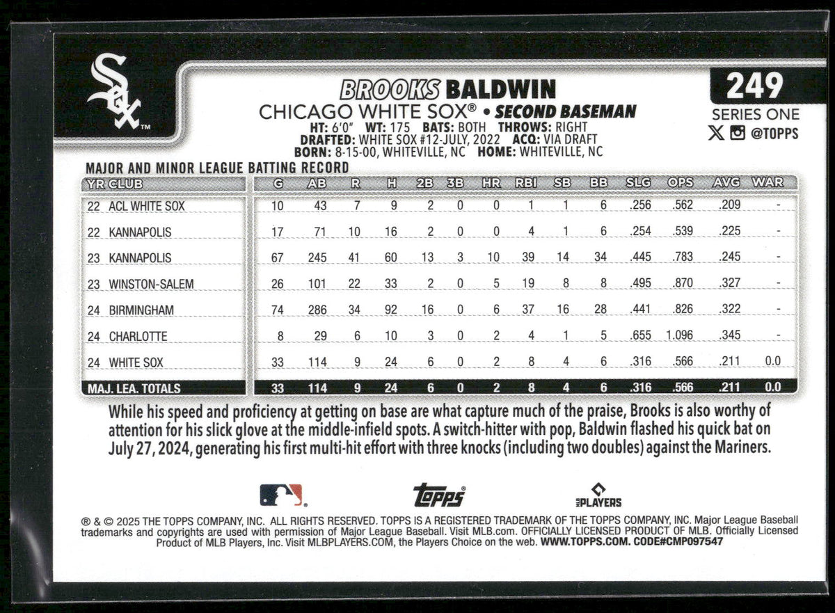 2025 Topps #249 Brooks Baldwin