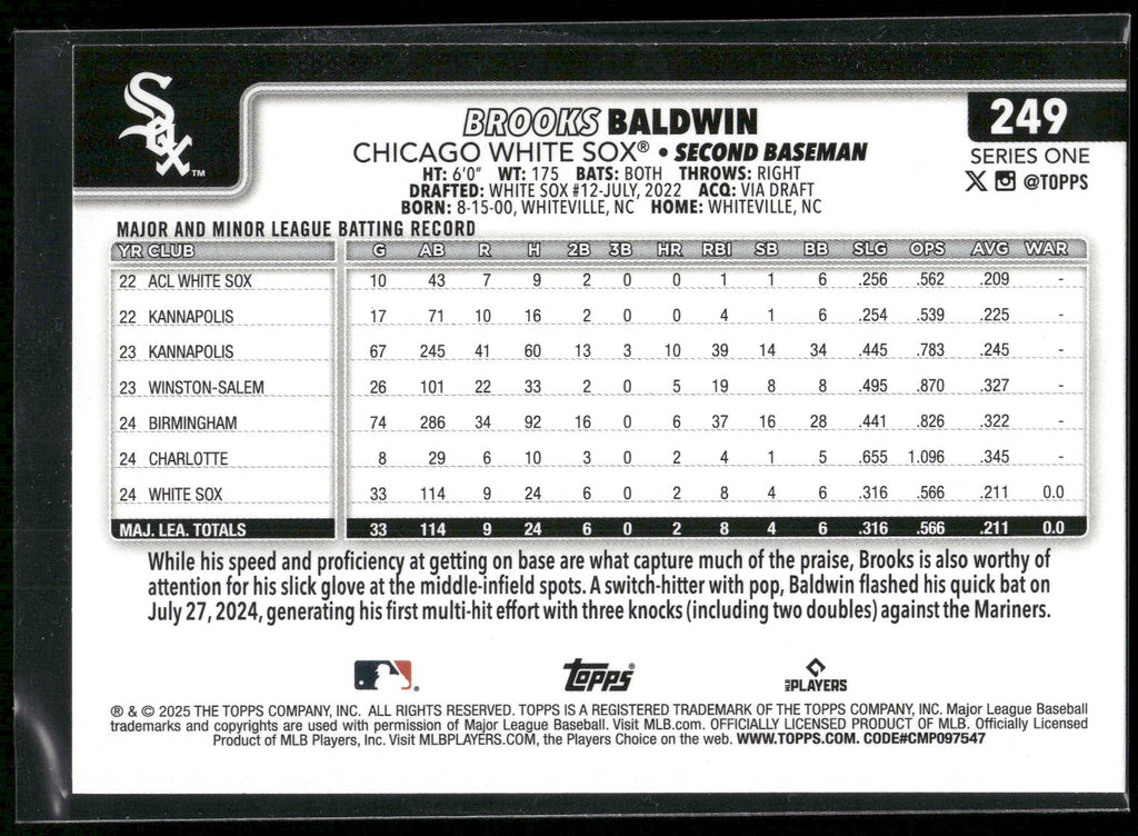 2025 Topps #249 Brooks Baldwin