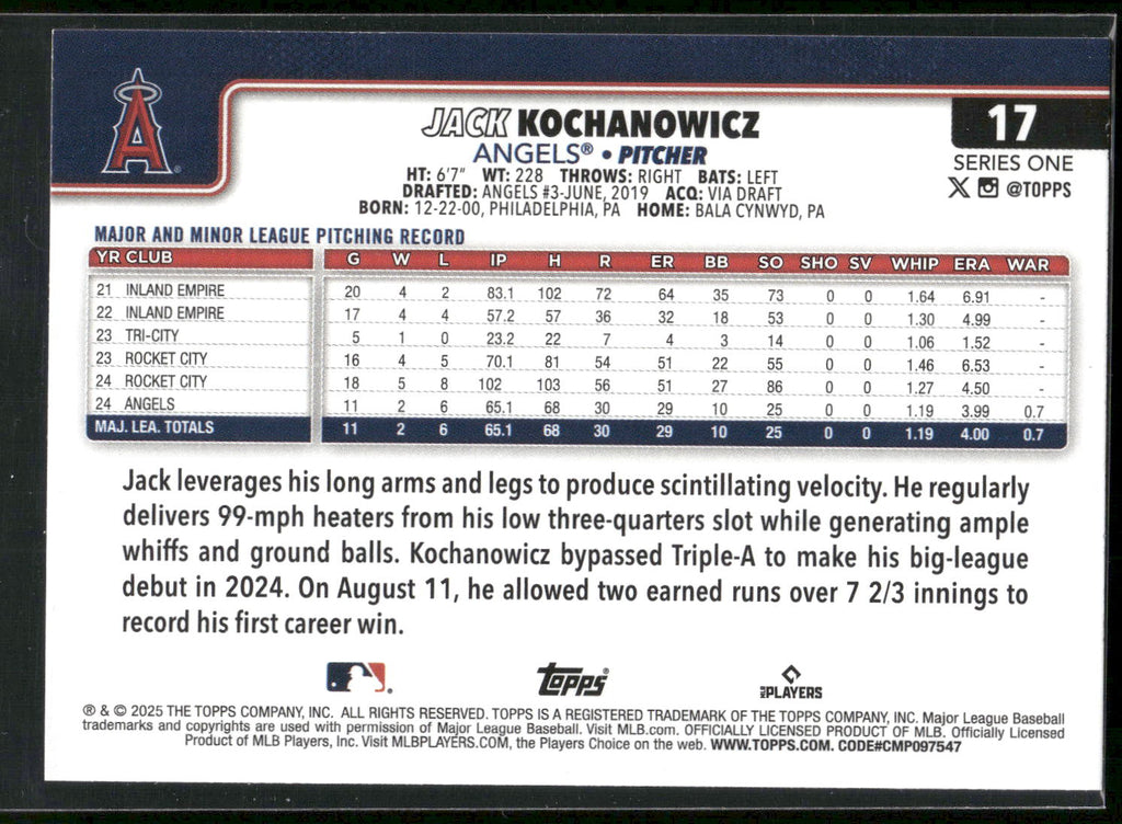 2025 Topps #17 Jack Kochanowicz