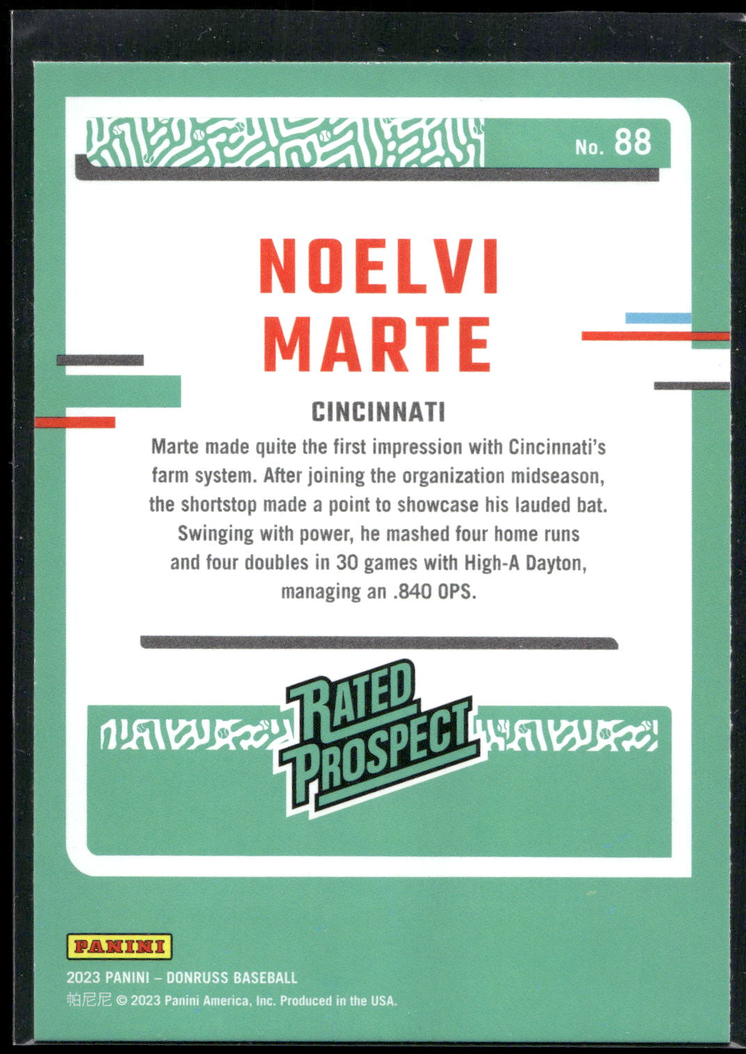 2023 Donruss #88 Noelvi Marte