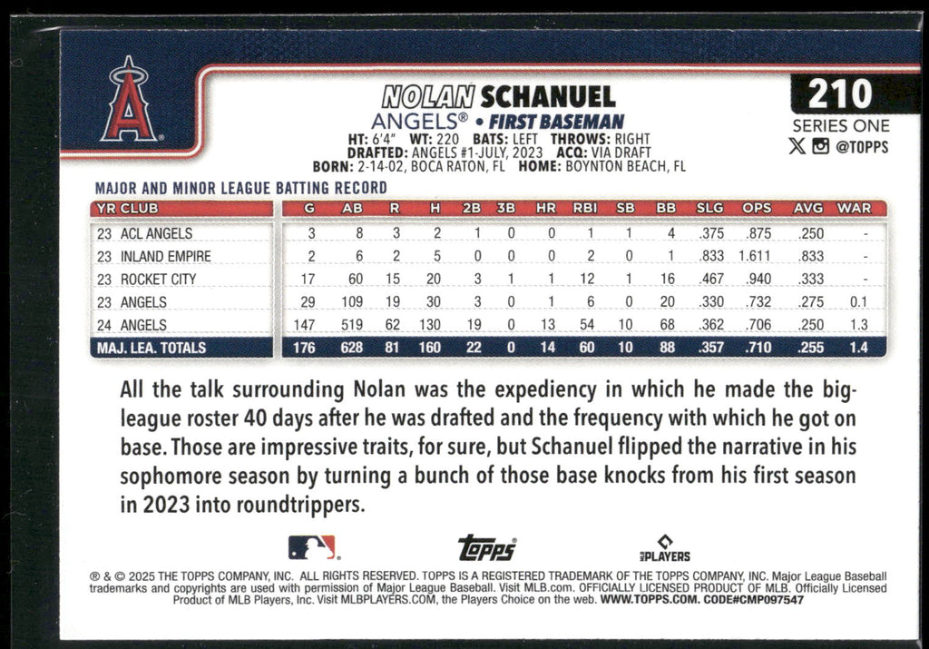 2025 Topps #210 Nolan Schanuel