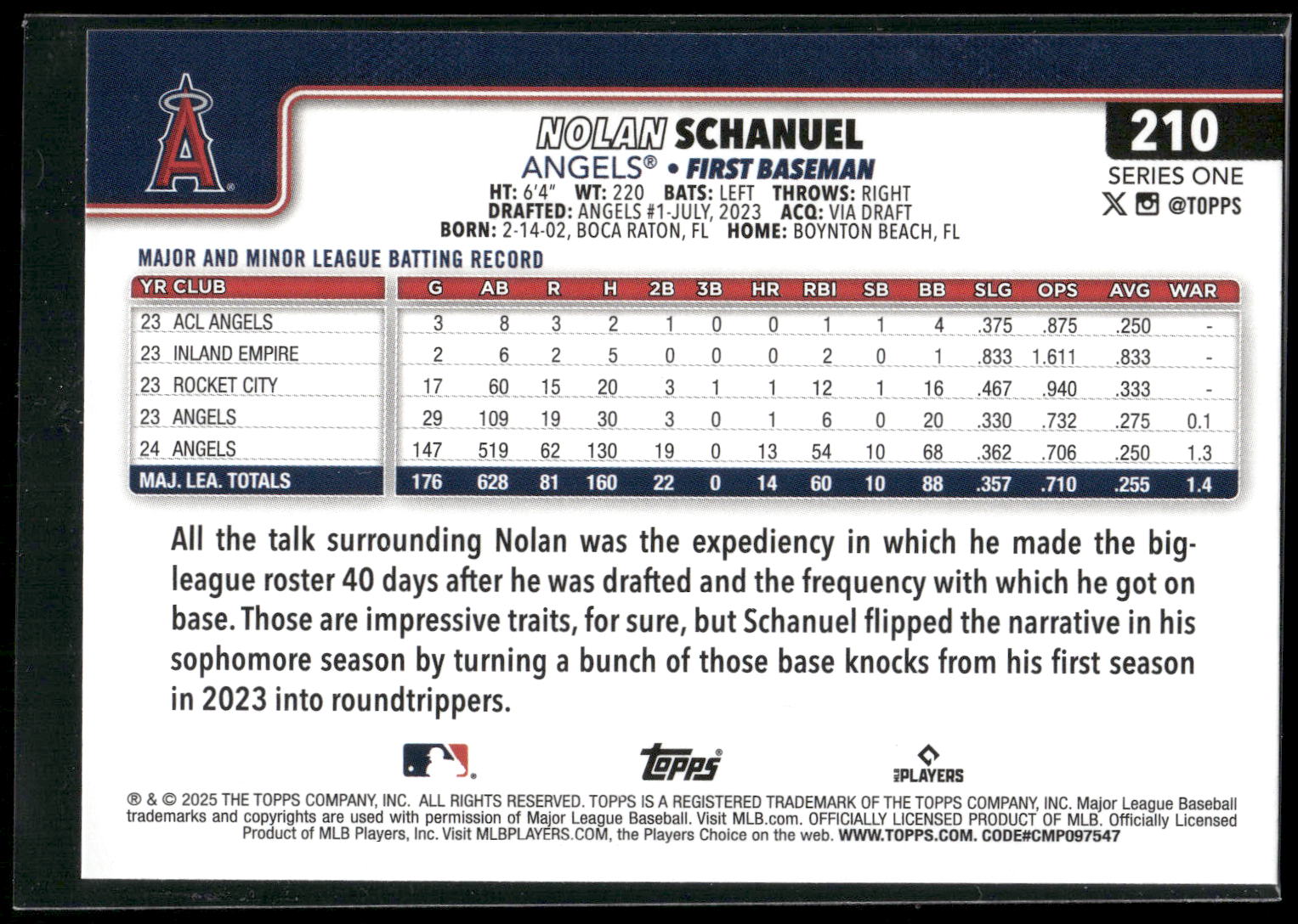 2025 Topps #210 Nolan Schanuel