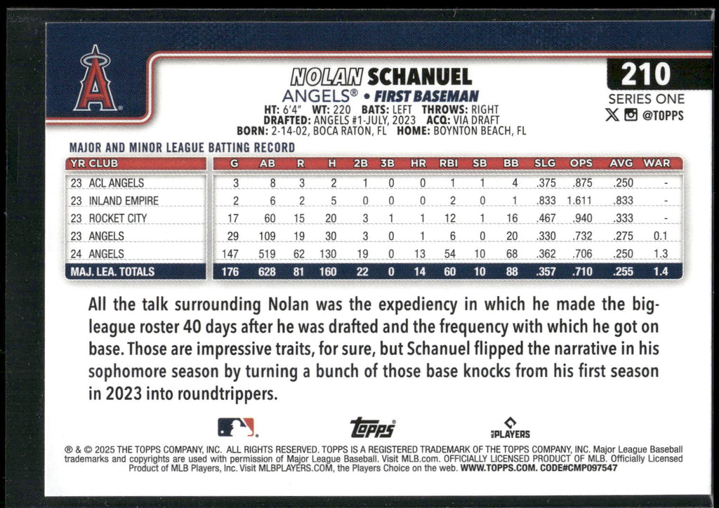 2025 Topps #210 Nolan Schanuel