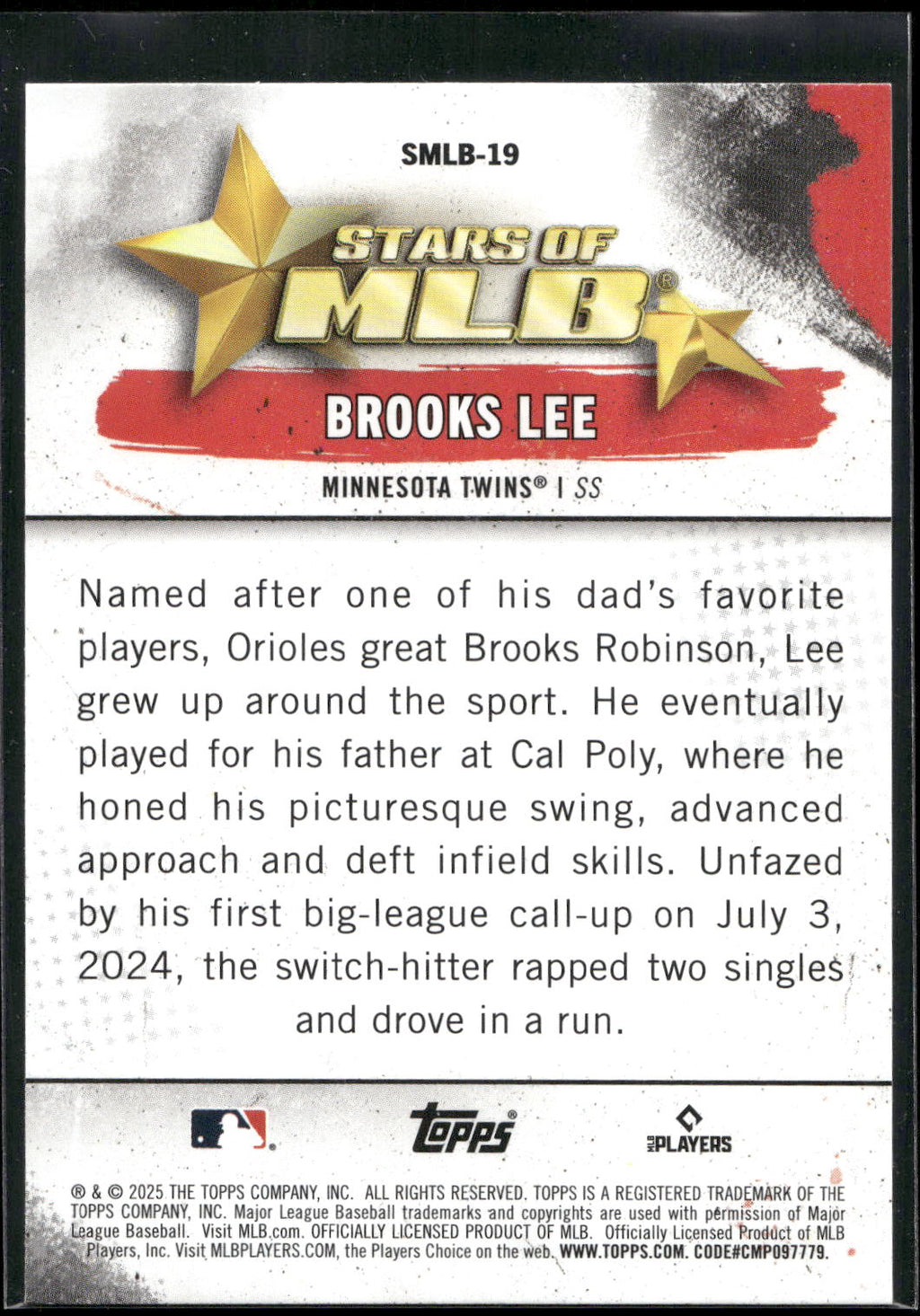 2025 Topps #SMLB-19 Brooks Lee Stars of MLB