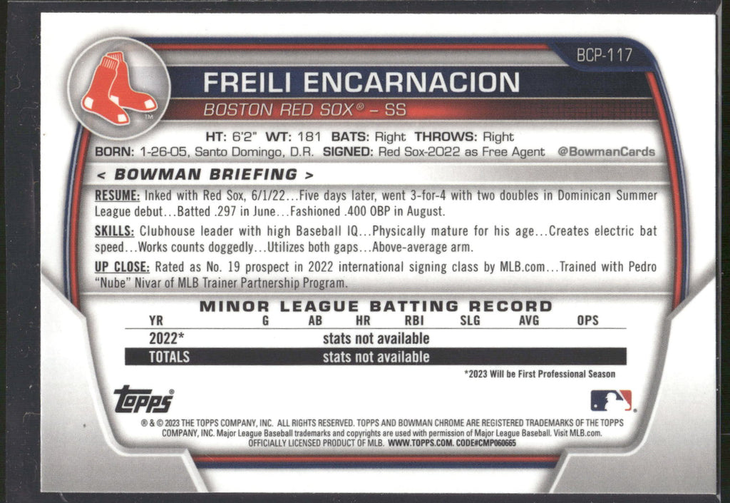 2023 Bowman #BCP-117 Freili Encarnacion Chrome Prospects