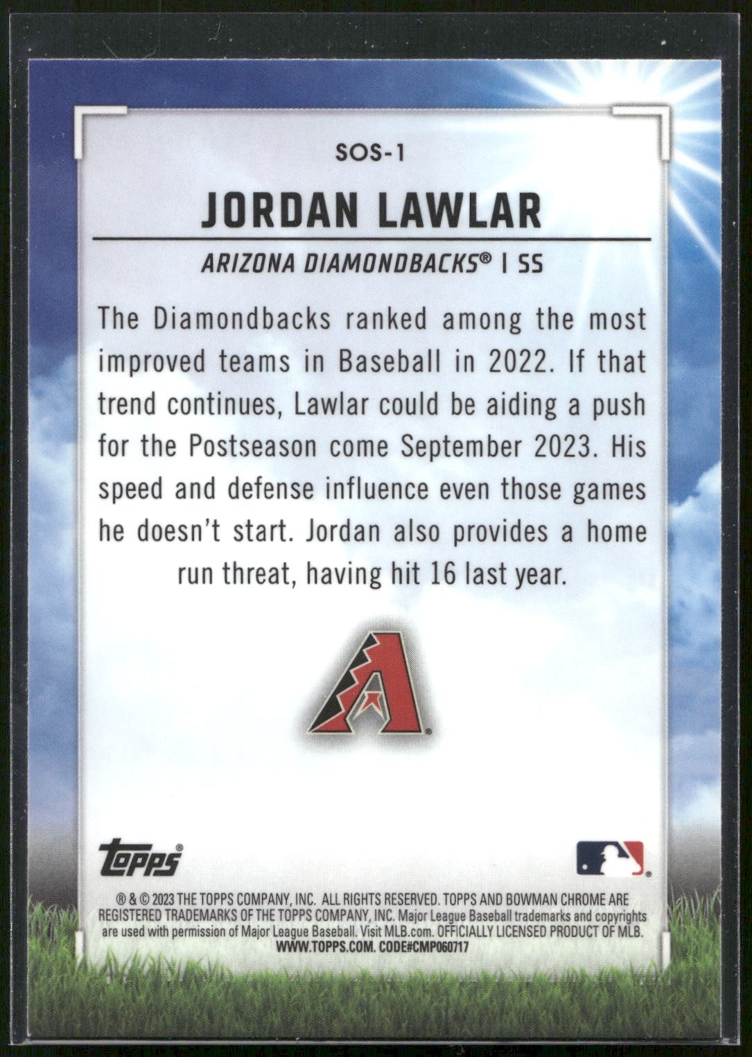 2023 Bowman #SOS-1 Jordan Lawlar Sights on September