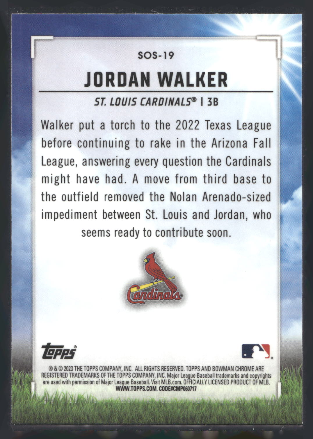 2023 Bowman #SOS-19 Jordan Walker Sights on September