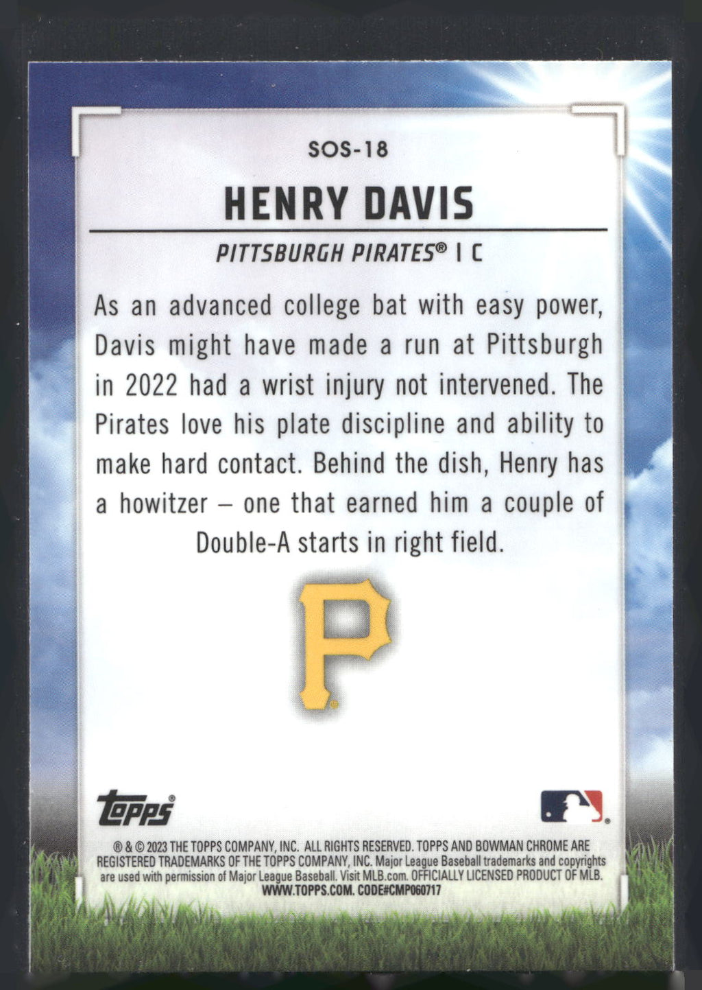 2023 Bowman #SOS-18 Henry Davis Sights on September