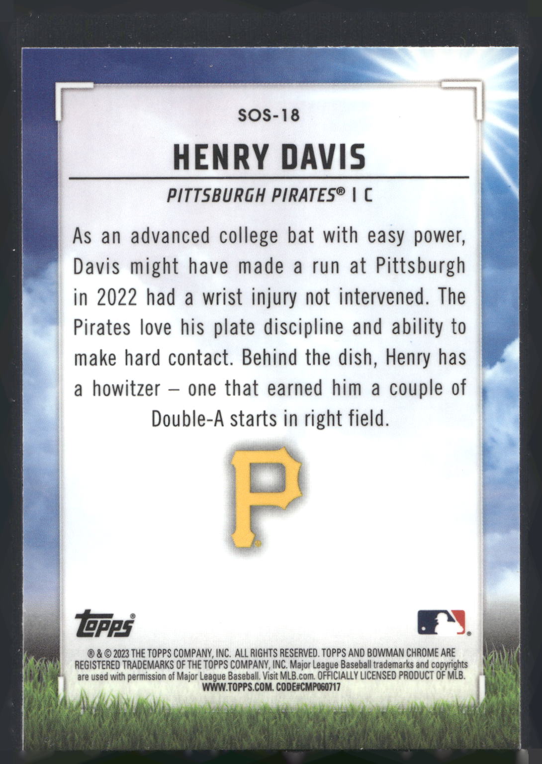 2023 Bowman #SOS-18 Henry Davis Sights on September