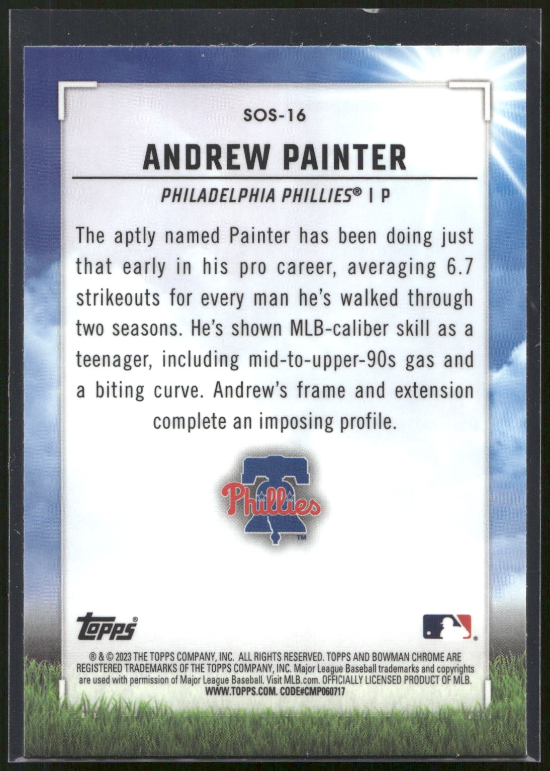 2023 Bowman #SOS-16 Andrew Painter Sights on September