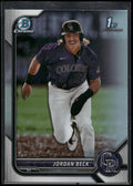 2022 Bowman Draft #BDC-34 Jordan Beck Chrome Refractor