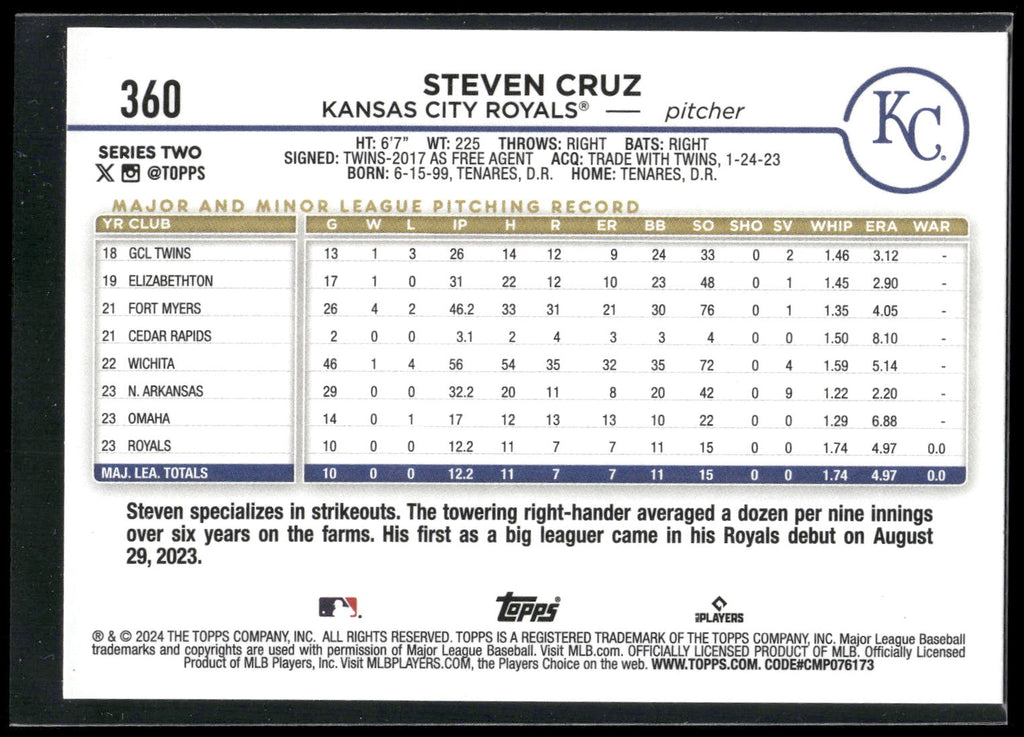 2024 Topps #360 Steven Cruz