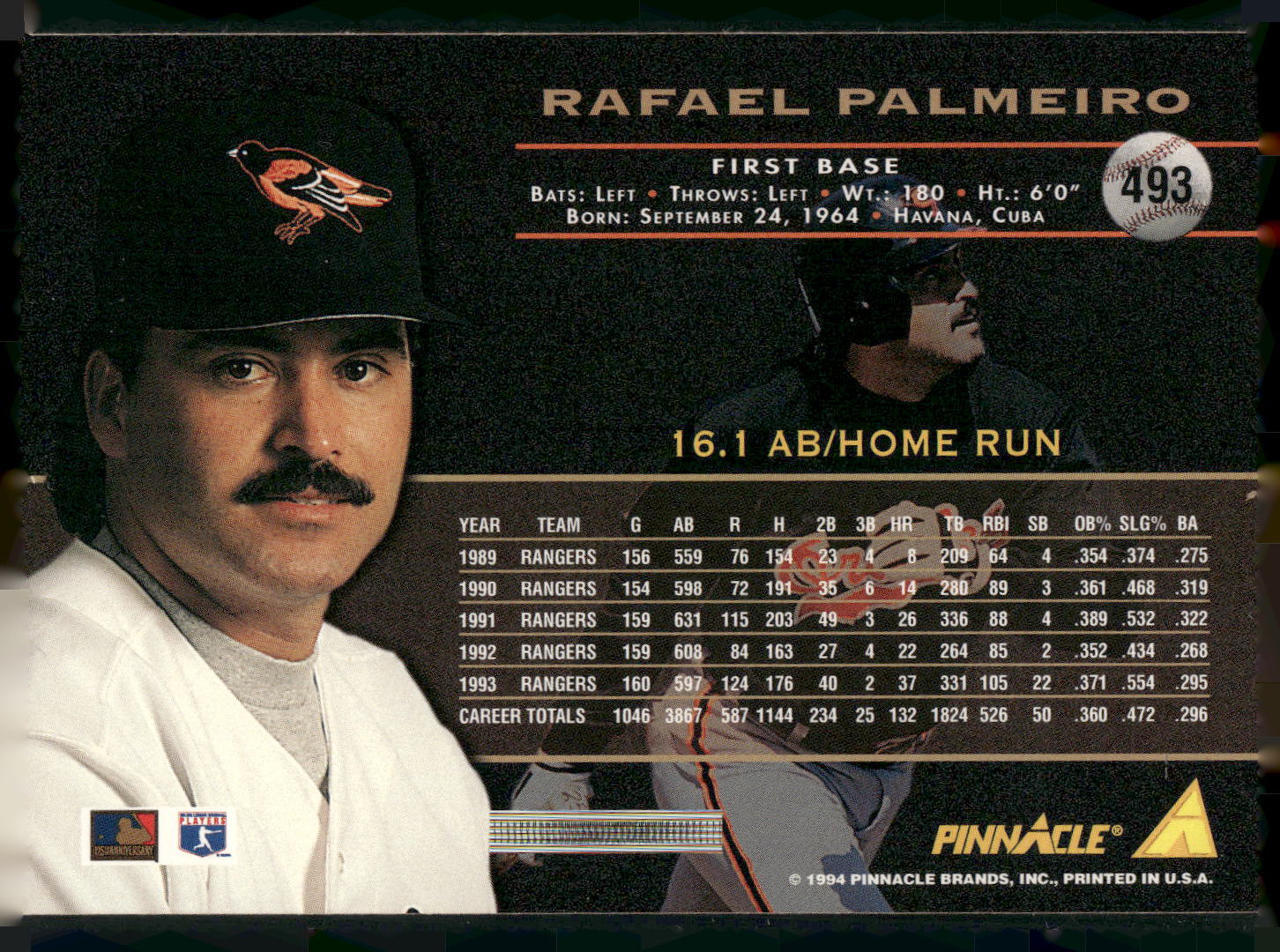 1994 Pinnacle #493 Rafael Palmeiro