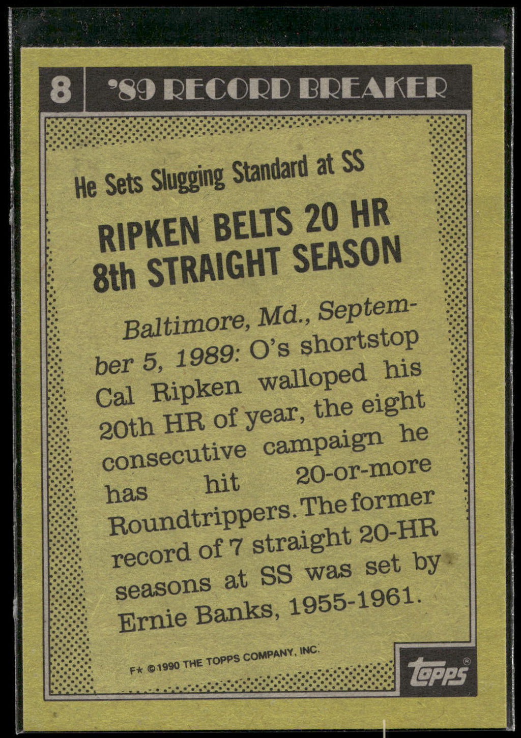 1990 Topps #8 Cal Ripken