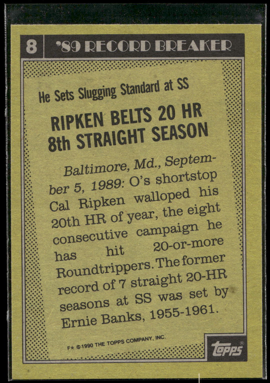 1990 Topps #8 Cal Ripken