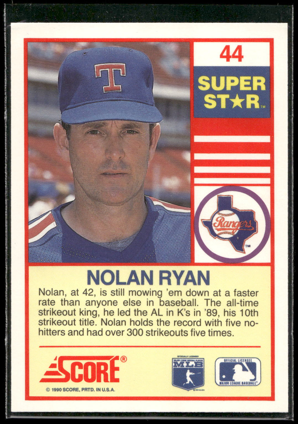 1990 Score 100 Superstars #44 Nolan Ryan