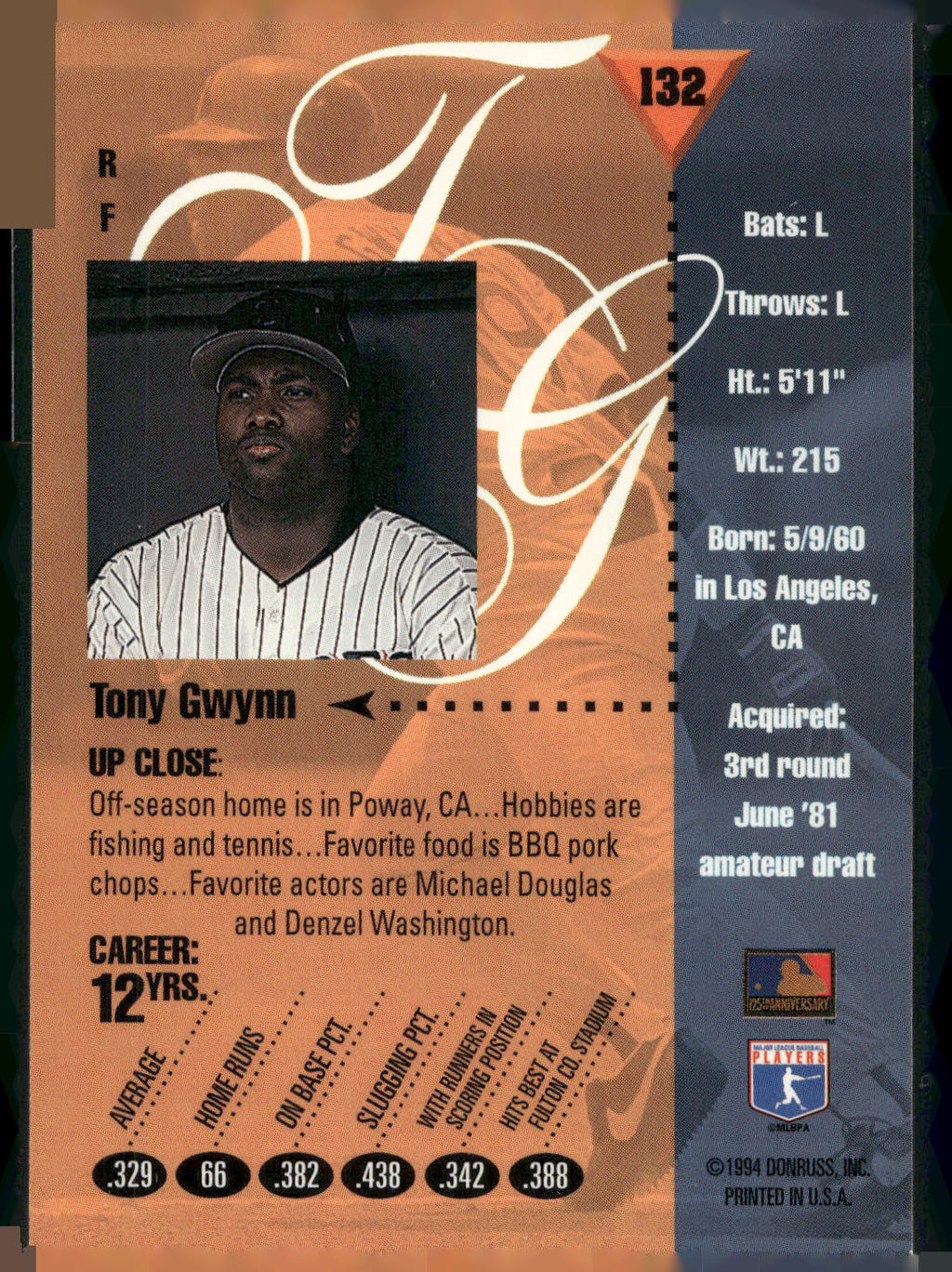 1994 Studio #132 Tony Gwynn