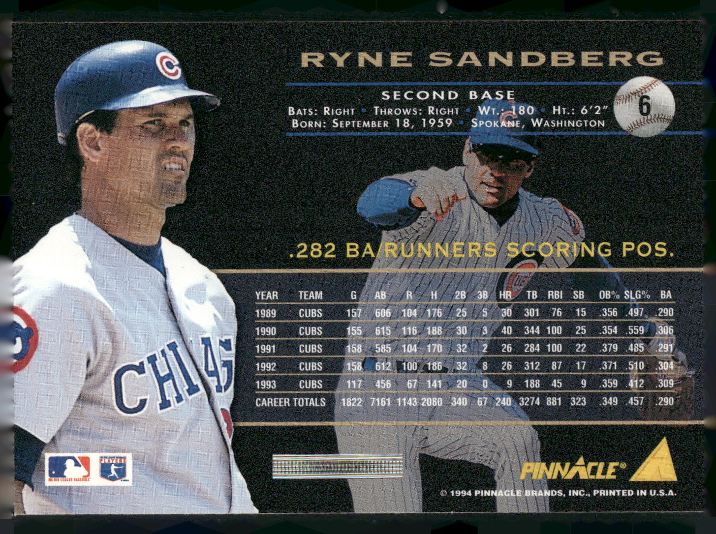 1994 Pinnacle #6 Ryne Sandberg