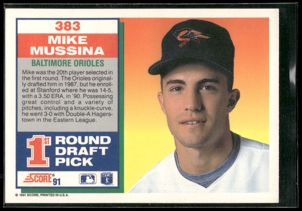 1991 Score #383 Mike Mussina
