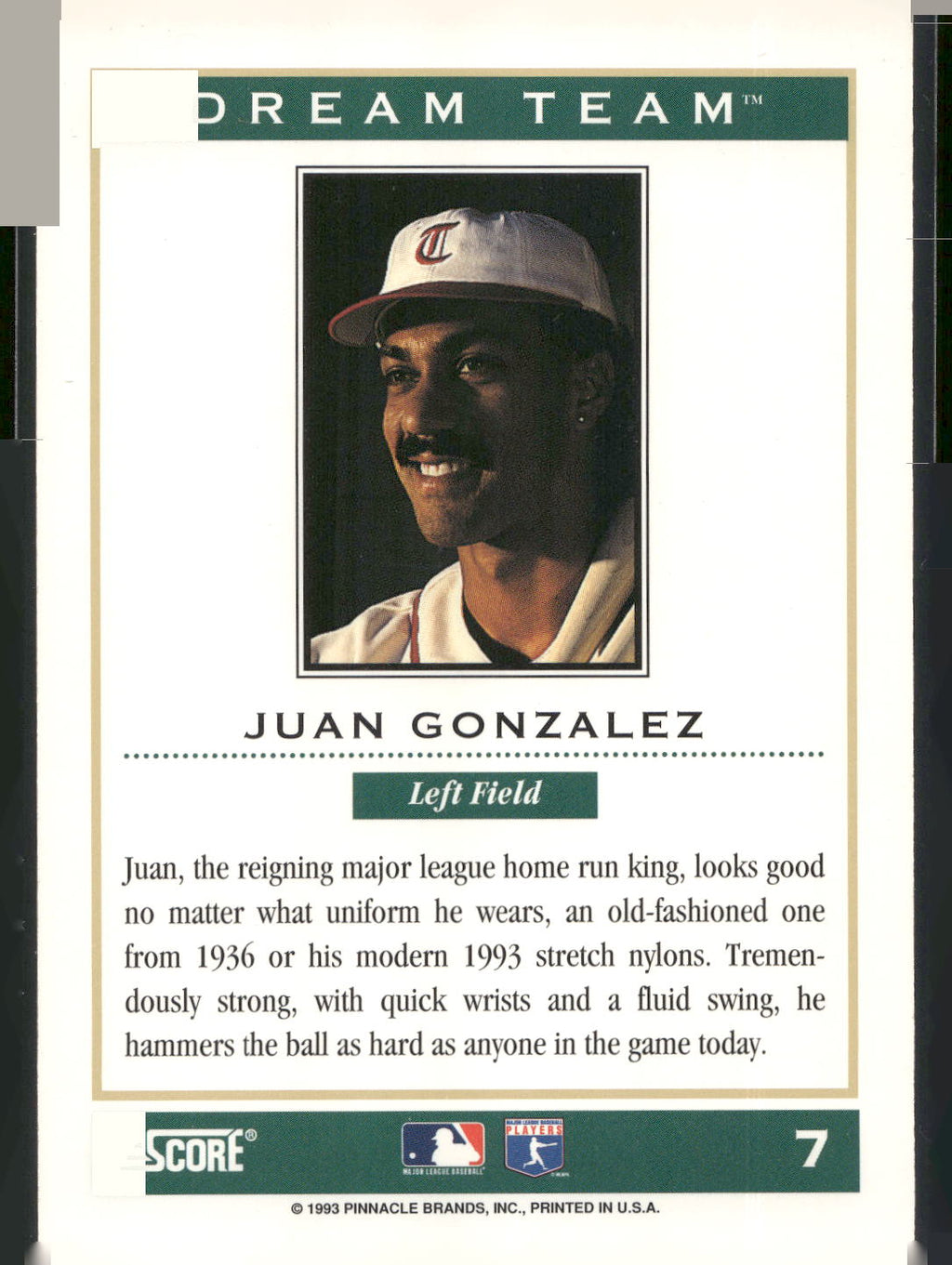 1994 Score #7 Juan Gonzalez Dream Team