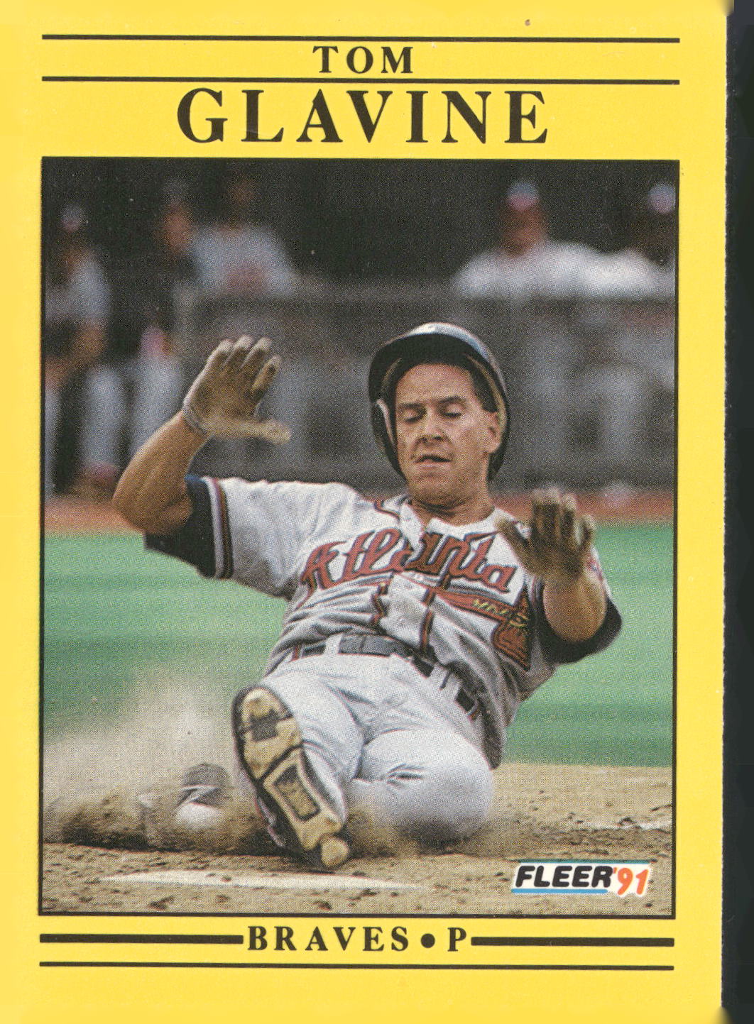 1991 Fleer #689 Tom Glavine : Wax/Cello Pack version