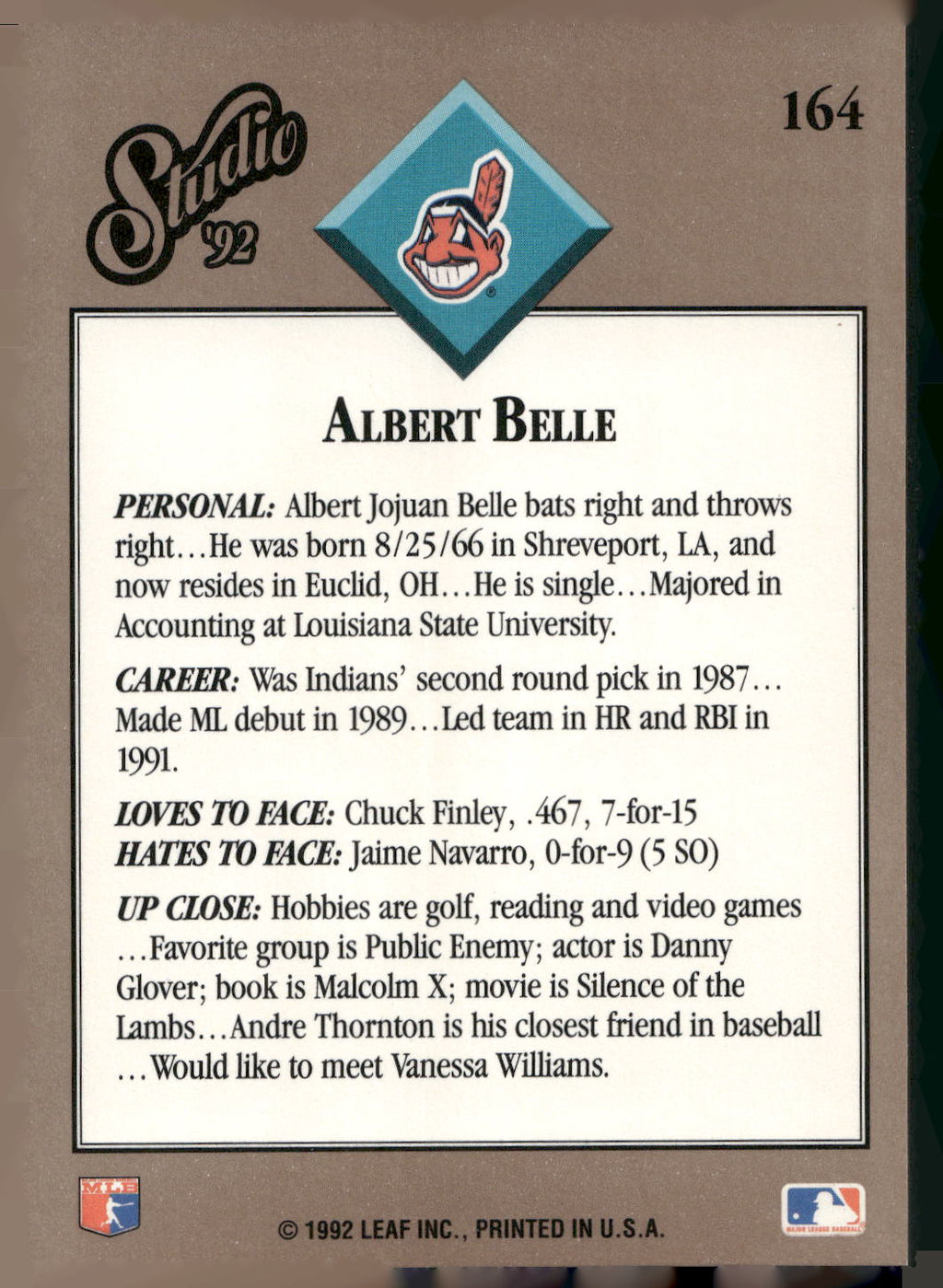 1992 Studio #164 Albert Belle
