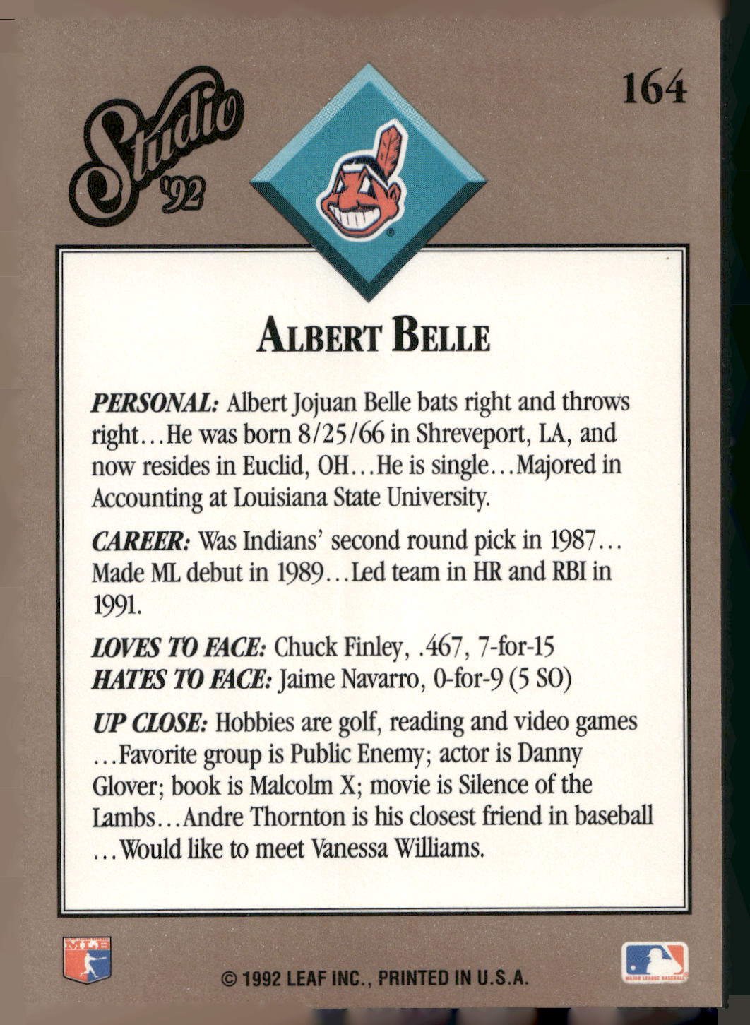 1992 Studio #164 Albert Belle
