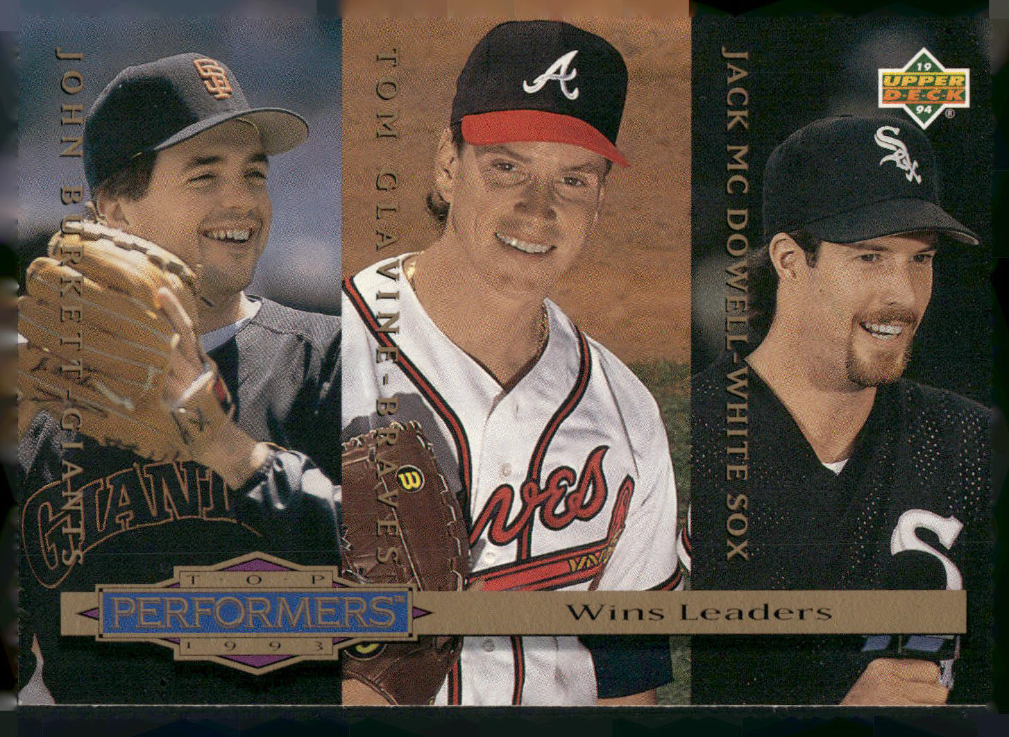 1994 Collector's Choice #306 John Burkett / Tom Glavine / Jack McDowell
