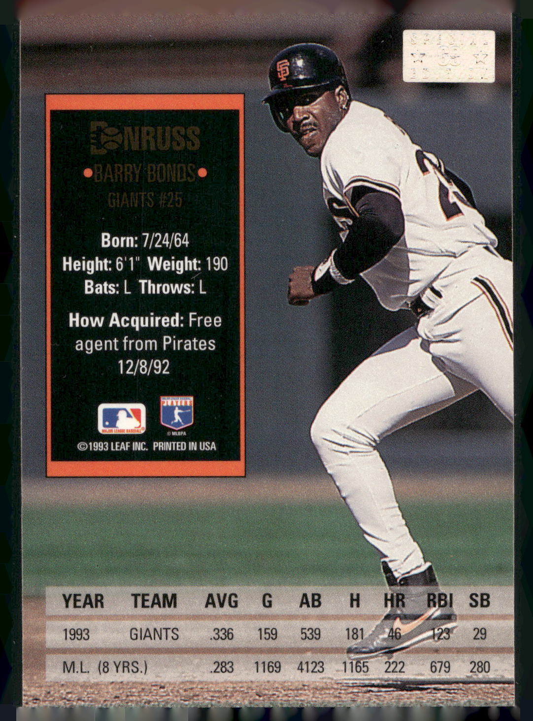 1994 Donruss #69 Barry Bonds Special Edition