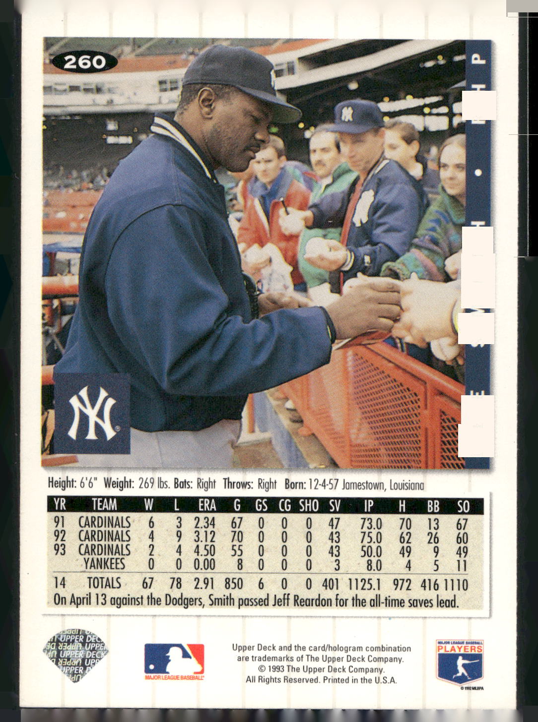 1994 Collector's Choice #260 Lee Smith