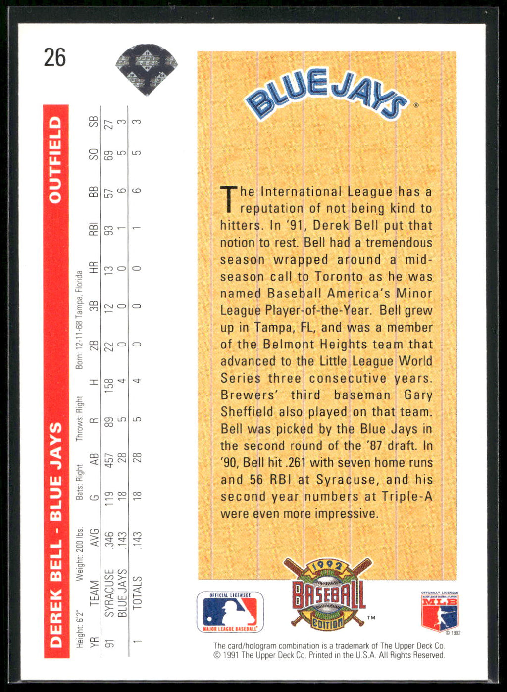 1992 Upper Deck #26 Derek Bell