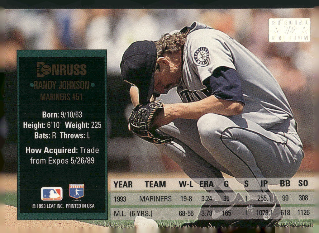 1994 Donruss #72 Randy Johnson Special Edition