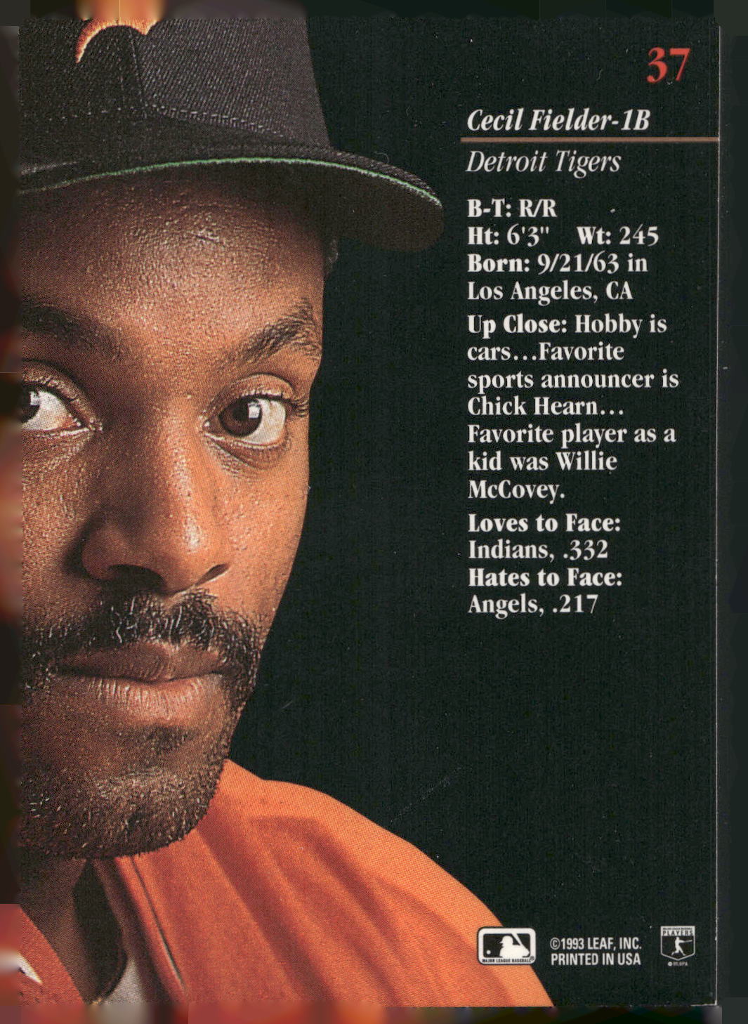 1993 Studio #37 Cecil Fielder