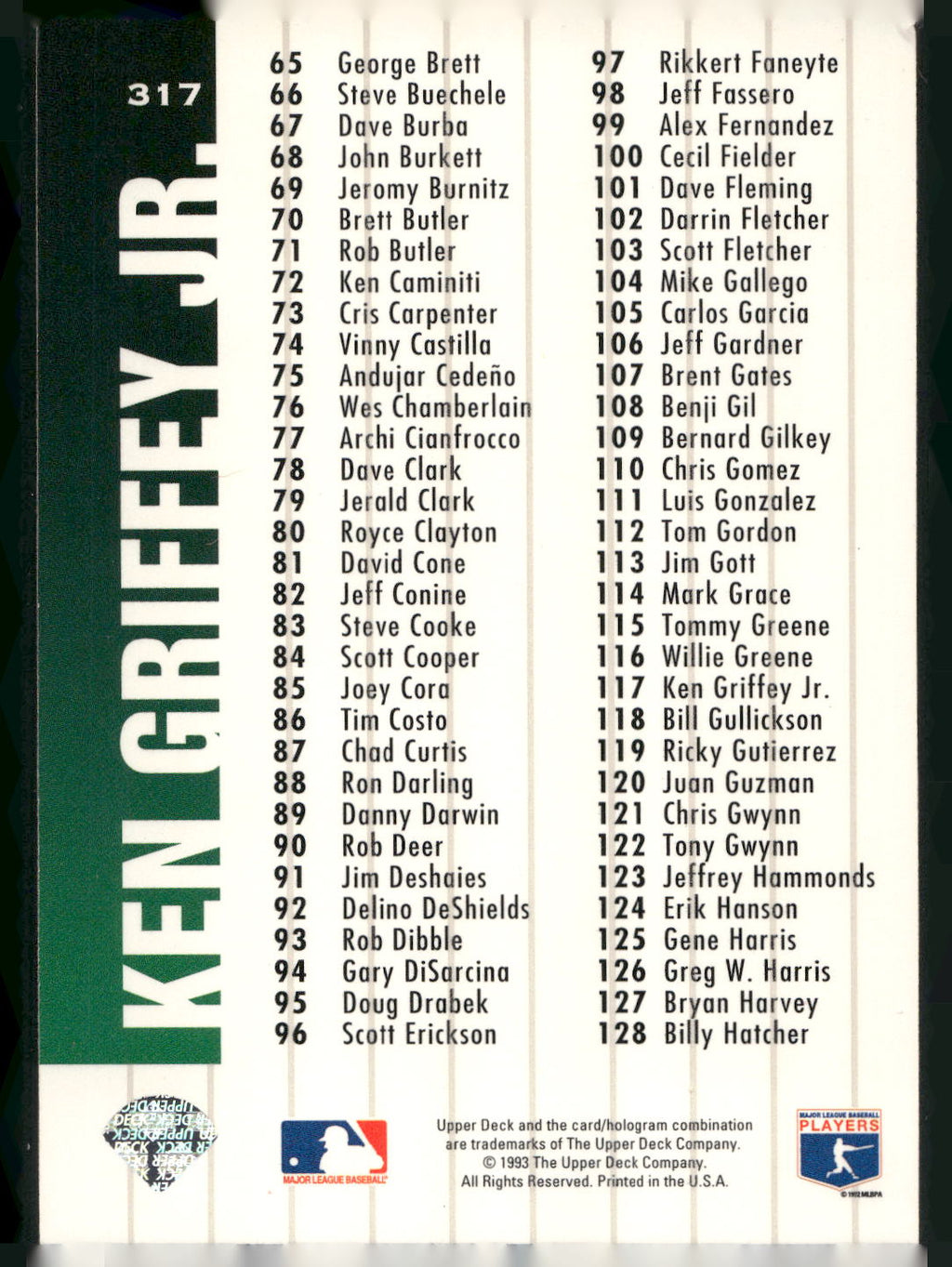 1994 Collector's Choice #317 Ken Griffey Jr.