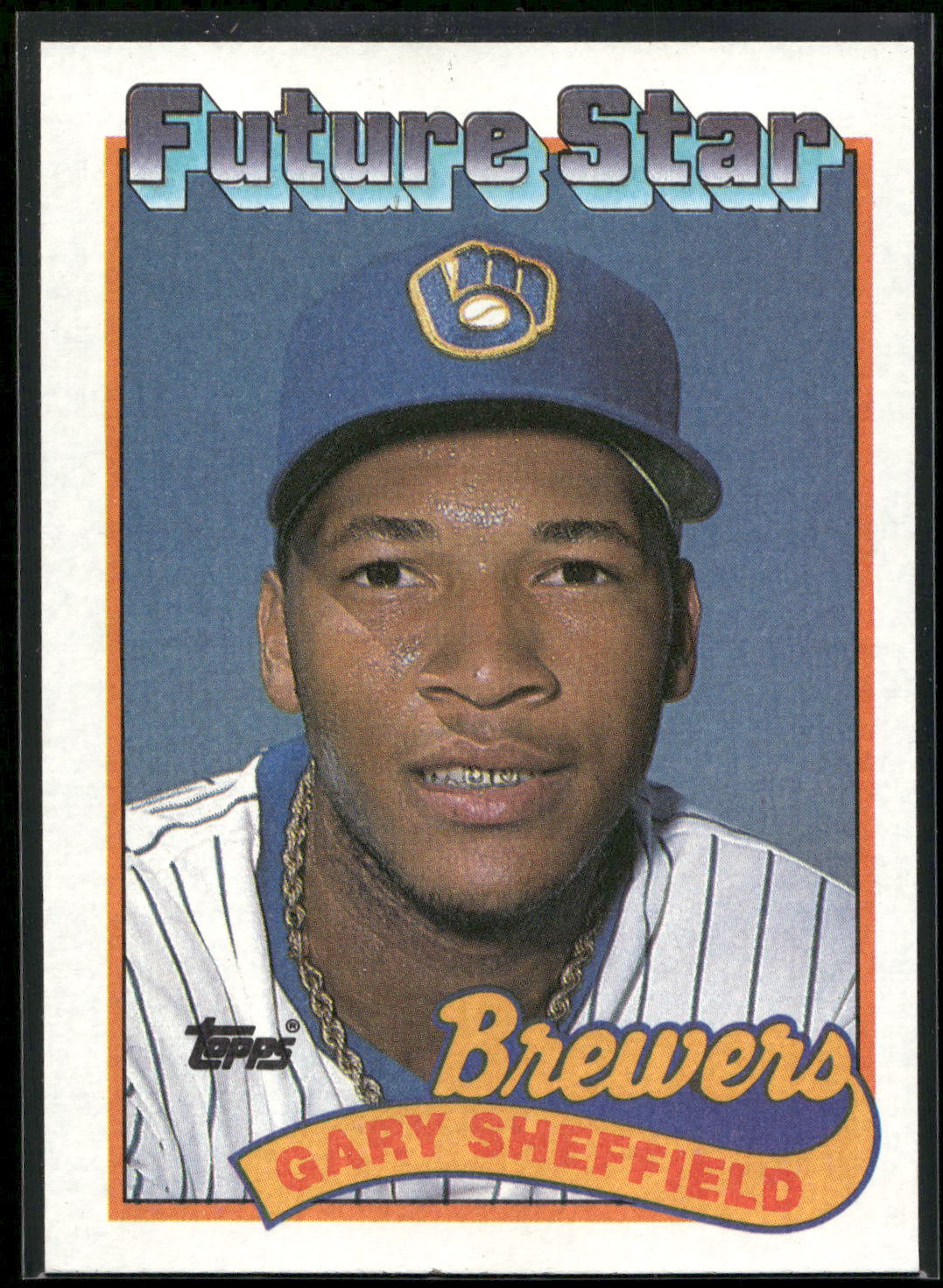1989 Topps #343b Gary Sheffield : Larger gap between hat and Future Stars header