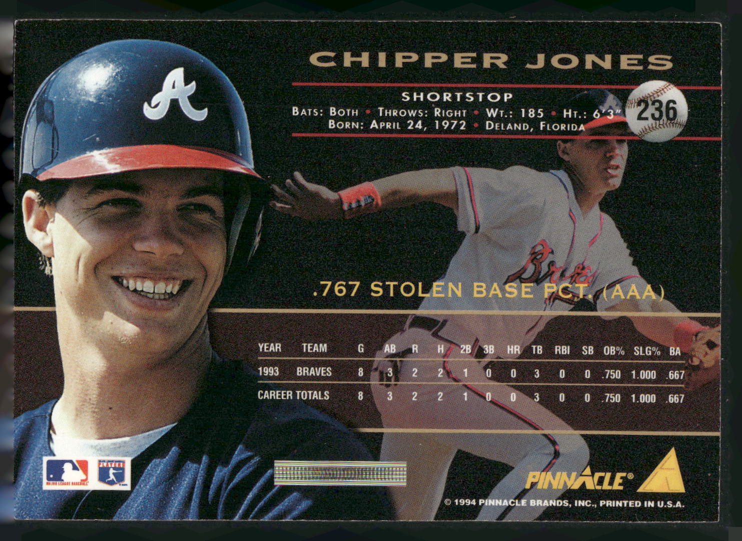 1994 Pinnacle #236 Chipper Jones