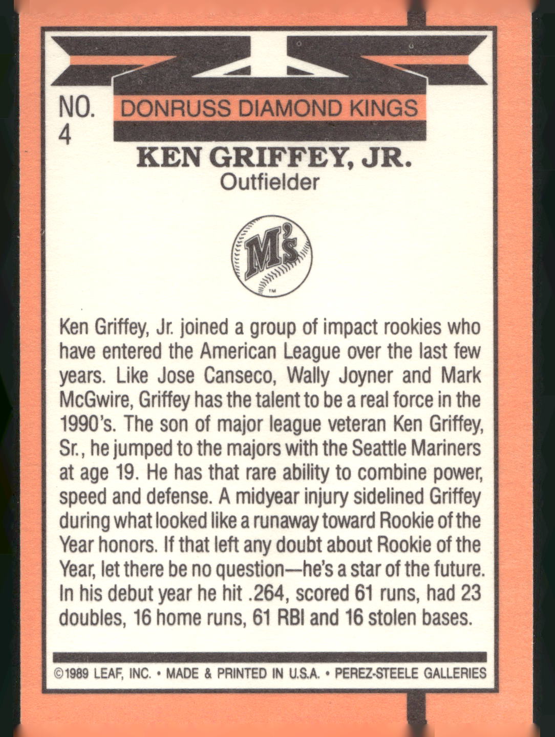 1990 Donruss #4 Ken Griffey Jr.