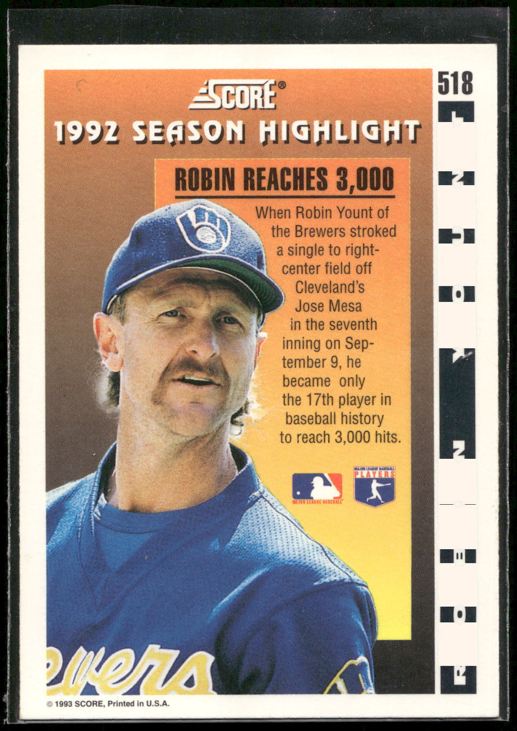 1993 Score #518 Robin Yount