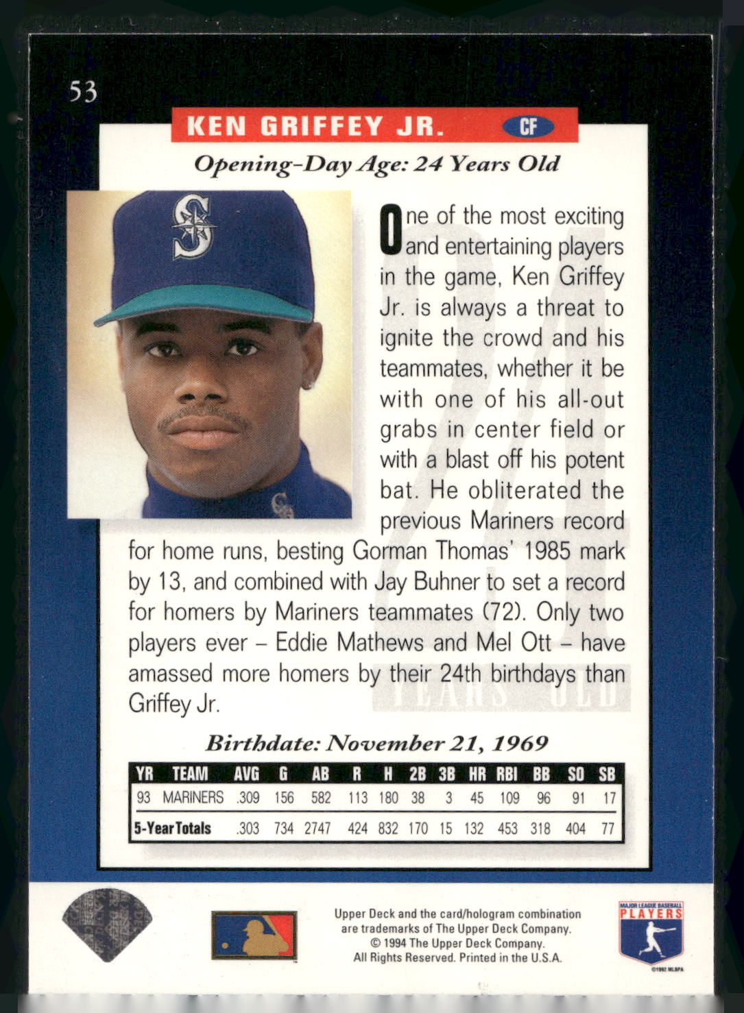 1994 Upper Deck #53 Ken Griffey Jr.