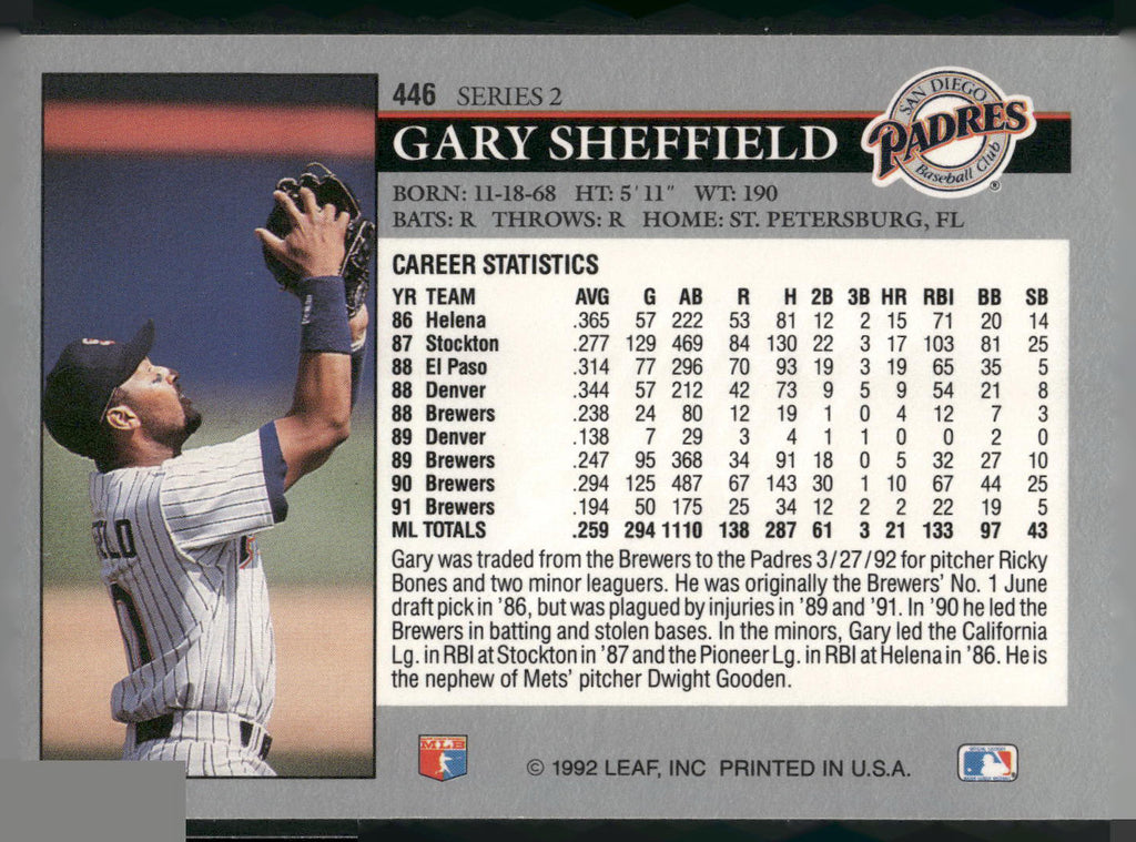 1992 Leaf #446 Gary Sheffield