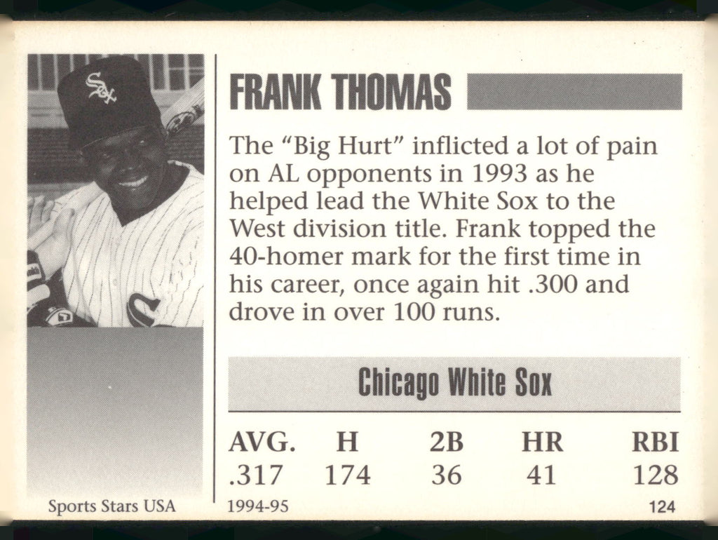 1993-95 Sports Stars USA (unlicensed) #124 Frank Thomas