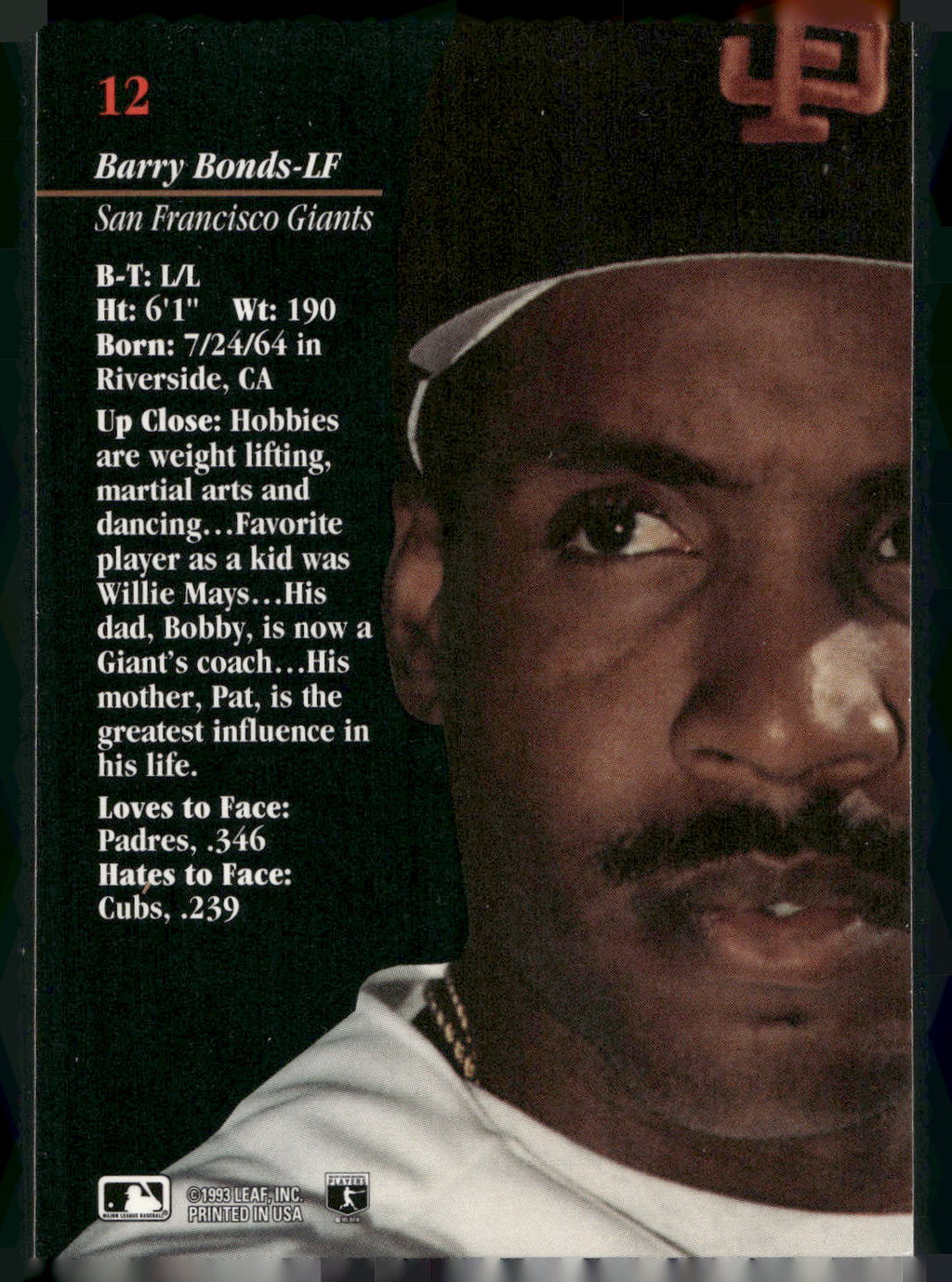 1993 Studio #12 Barry Bonds