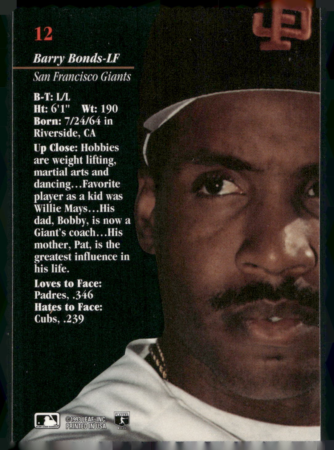 1993 Studio #12 Barry Bonds