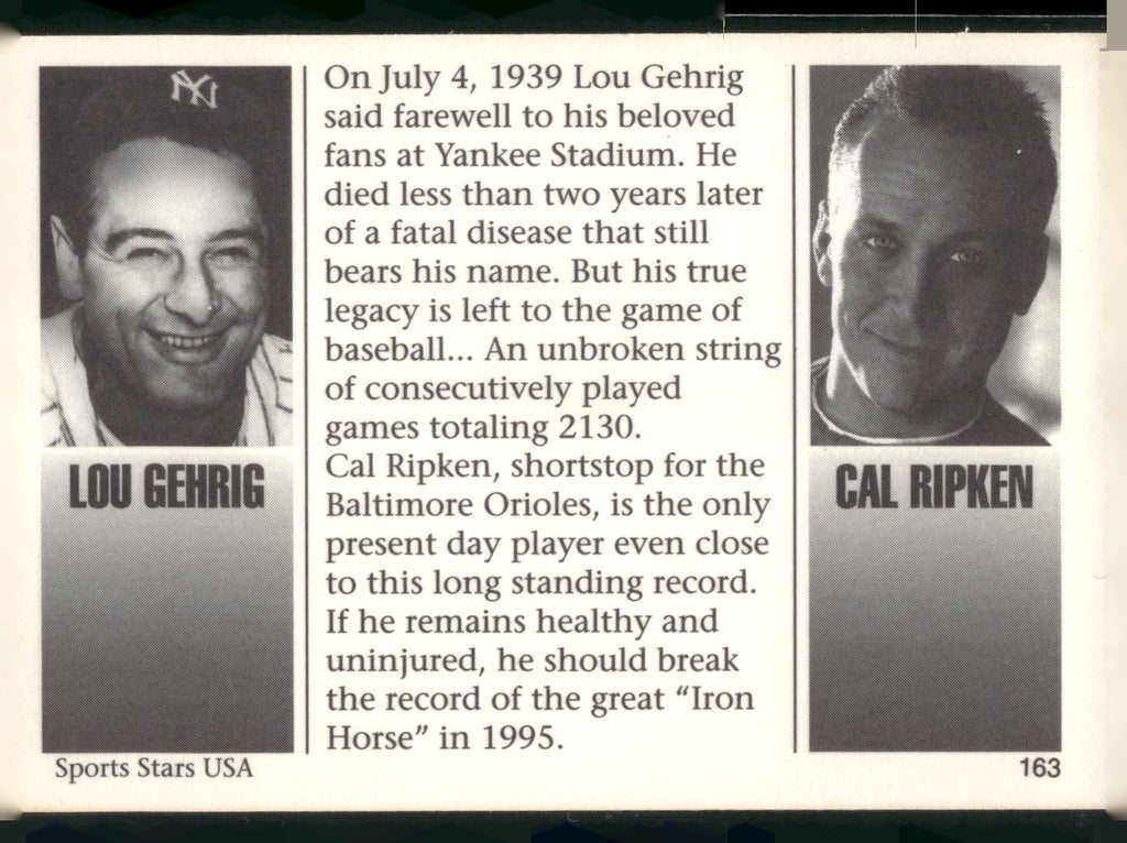 1993-95 Sports Stars USA (unlicensed) #163 Cal Ripken Jr.
