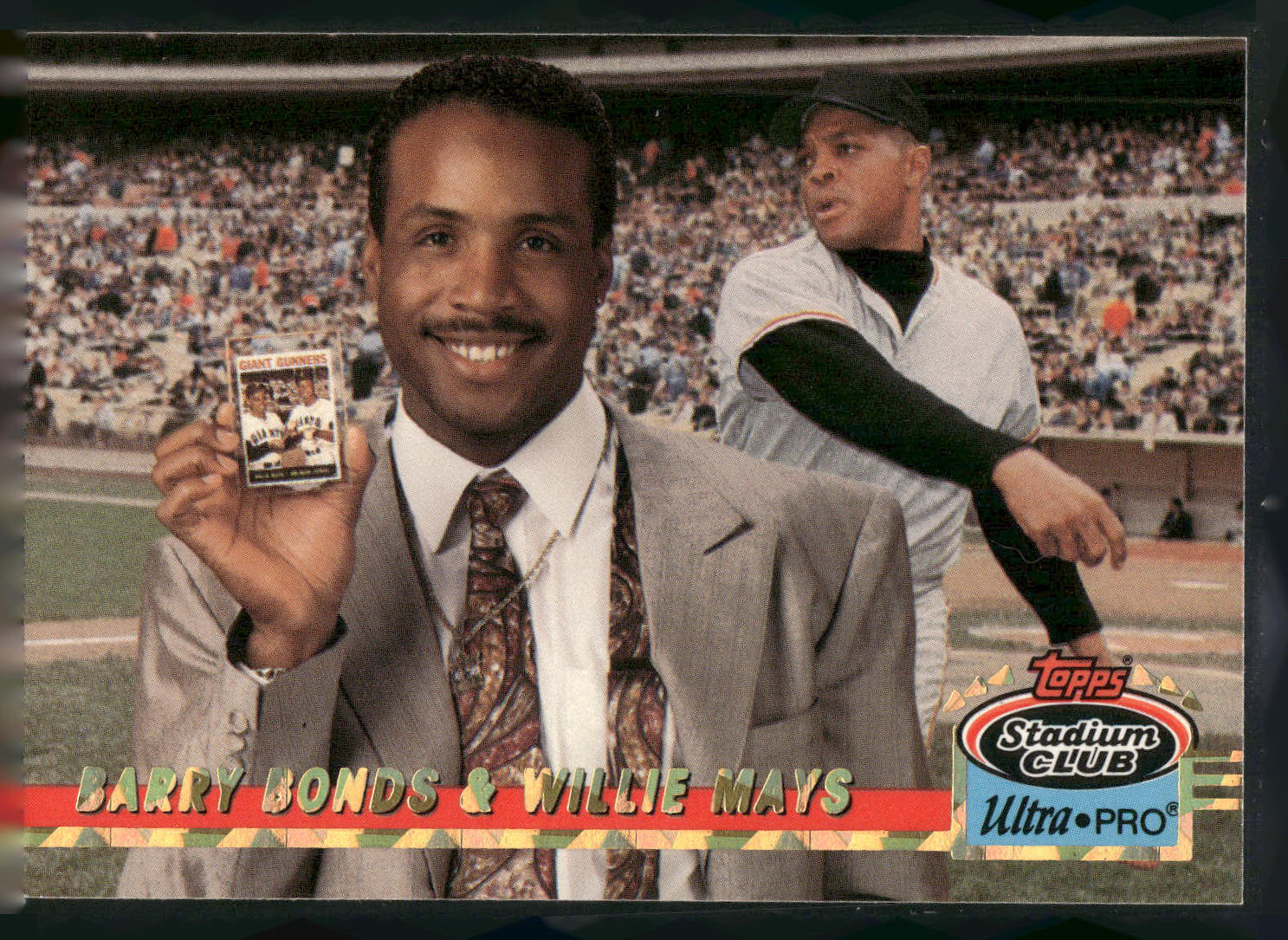 1993 Stadium Club Ultra-Pro #8 Barry Bonds / Willie Mays