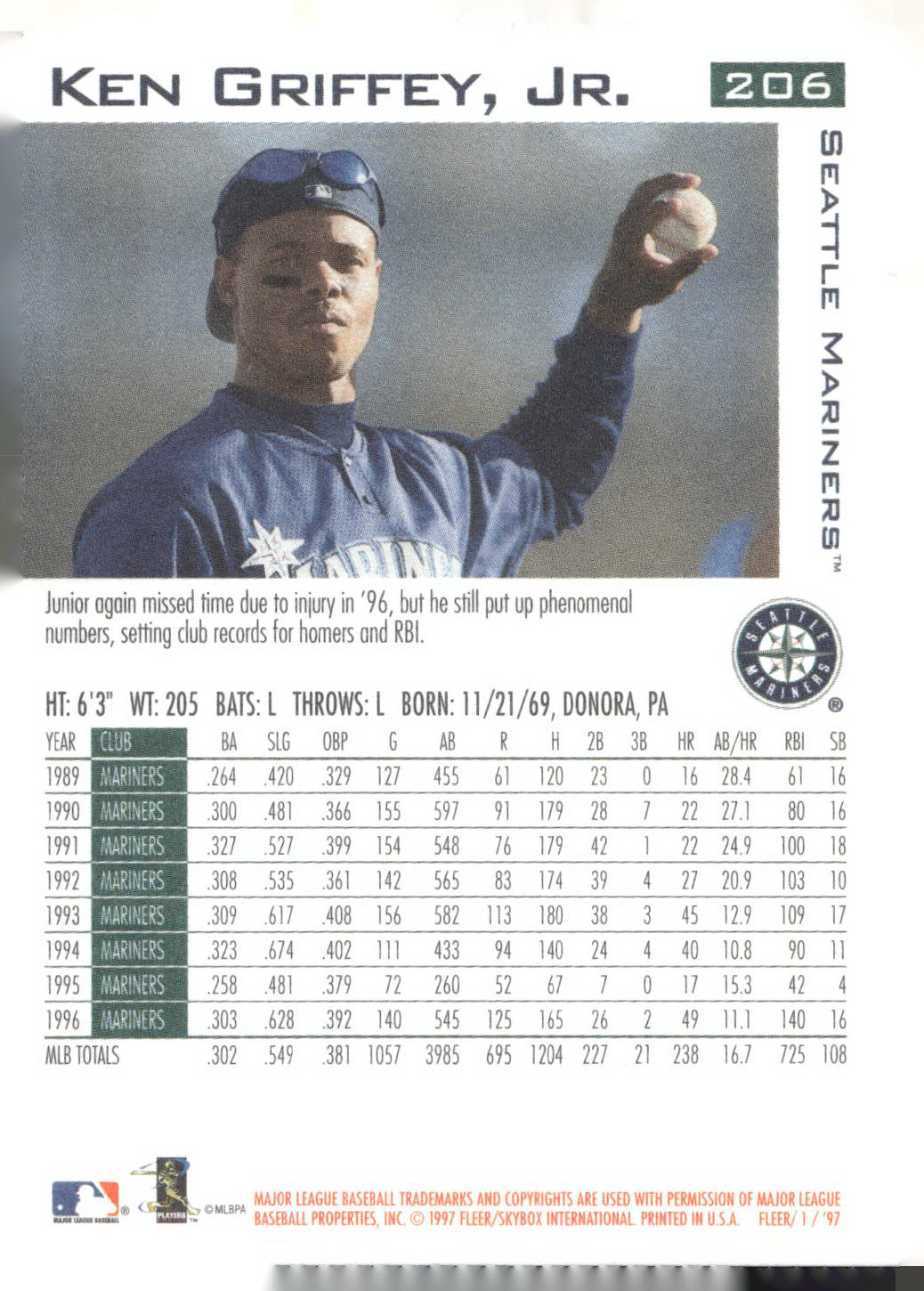 1997 Fleer #206 Ken Griffey Jr.